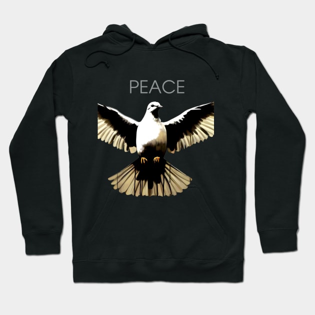 Peace Against Hate: Call for a Peaceful Resolution on a dark (Knocked Out) background Hoodie by Puff Sumo